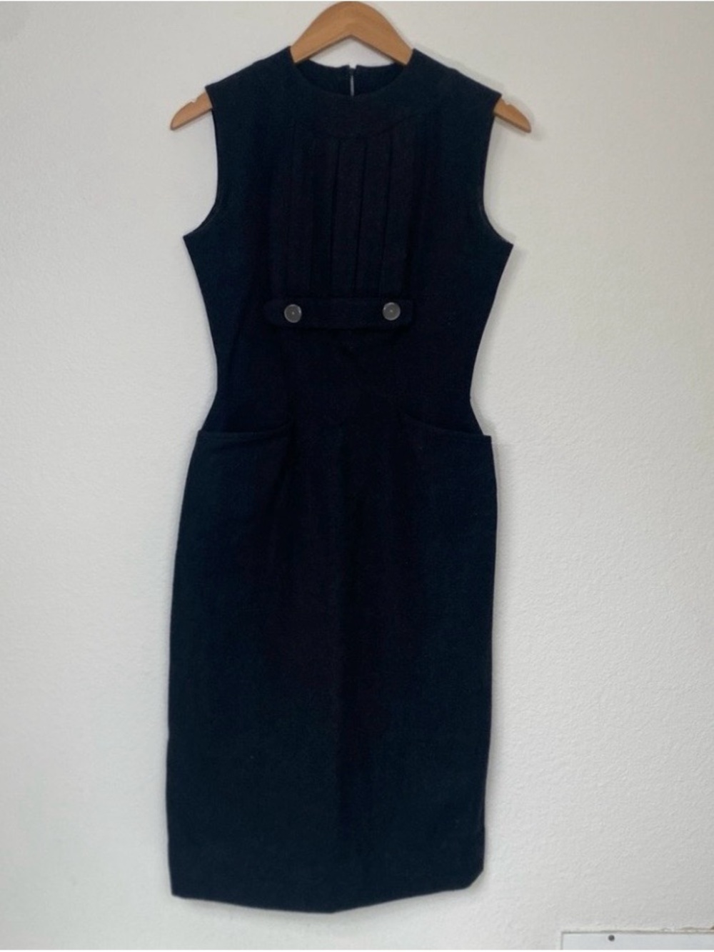 Vintage Women's Dark Sleeveless Sheath Dress Size XS Classic Preppy Minimalist